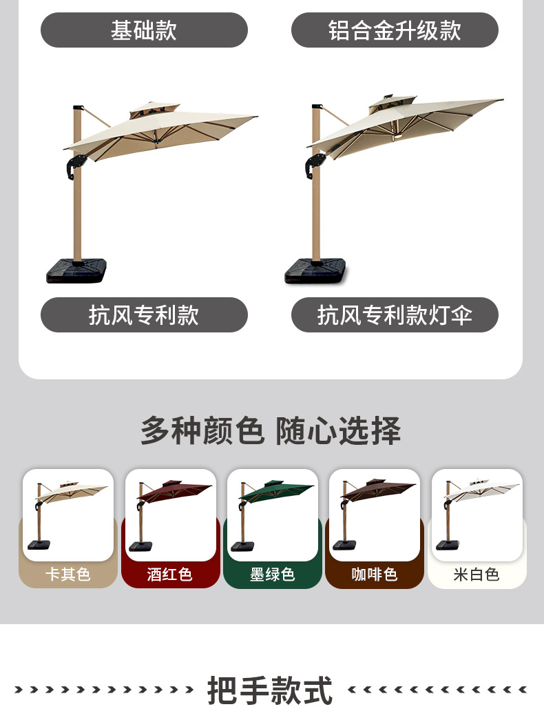 星辰户外遮阳伞庭院专用 罗马伞设计露台防晒 摆摊露天大伞棚别墅庭院详情13
