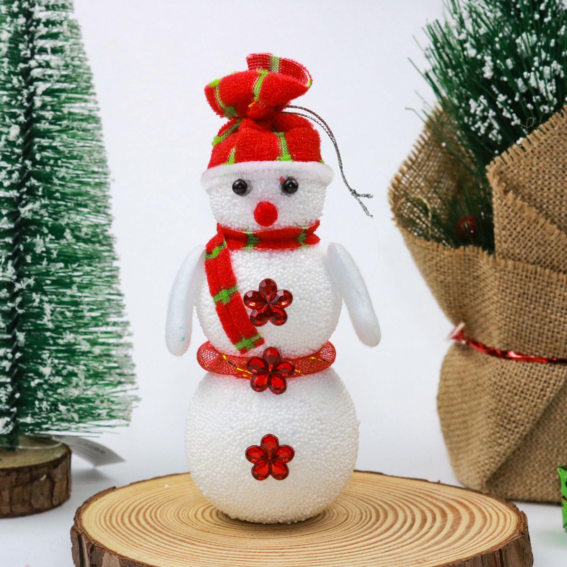 Large three-layer Christmas foam snowman three-dimensional decorative ornaments, scene Christmas pendants, handicrafts and gifts pic 3