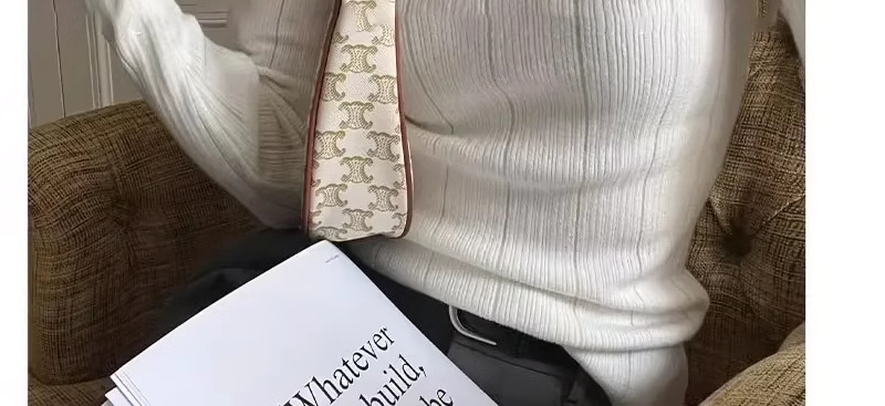 A light purple semi-high neck slim-fit innerwear with a knitted sweater for women in the spring of 2026 is a stylish and unique thin base layer pic 14