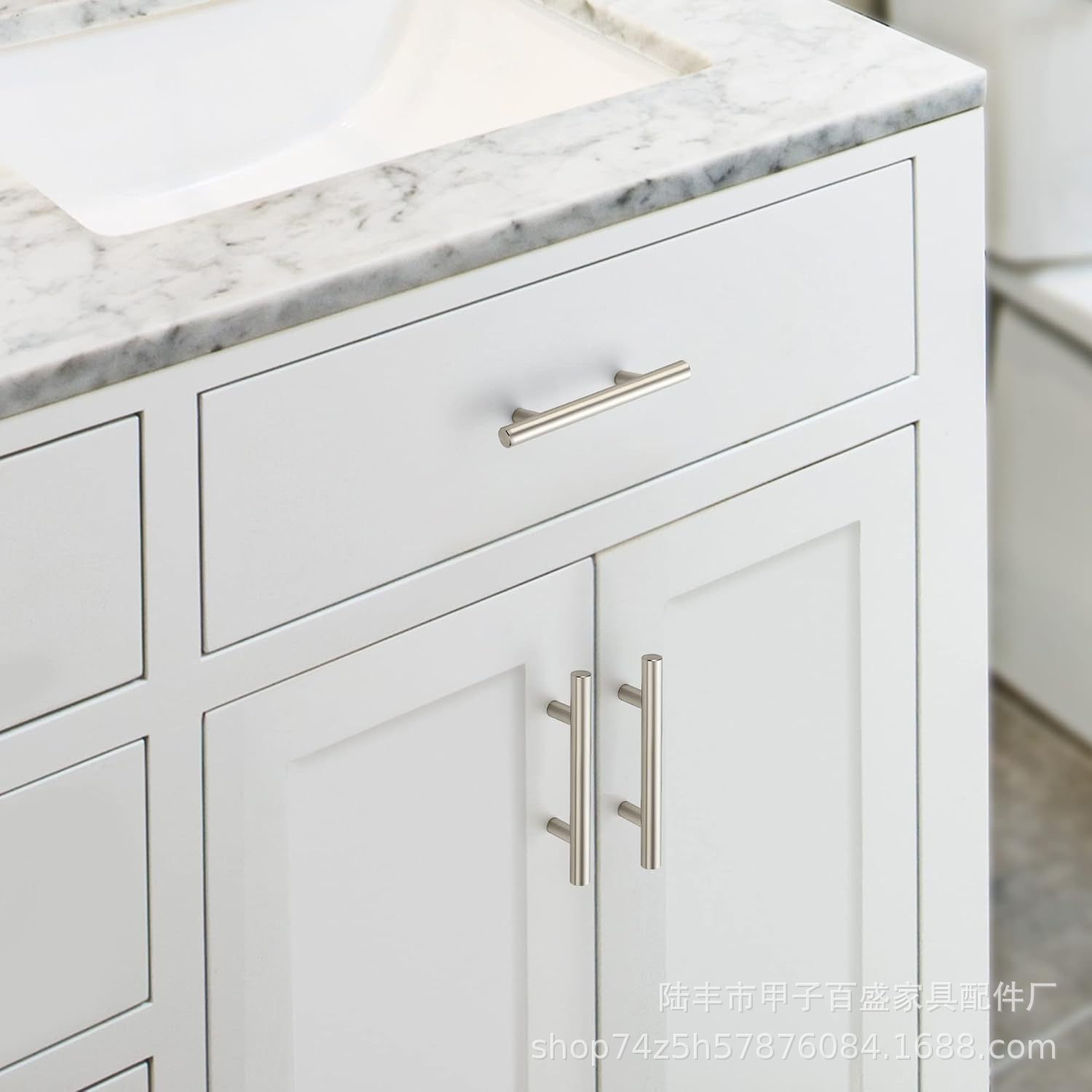 Stainless steel handles, cabinets, wardrobes, door handles, hollow handles, drawers, golden T-shaped single-hole small handles, T-shaped pic 12