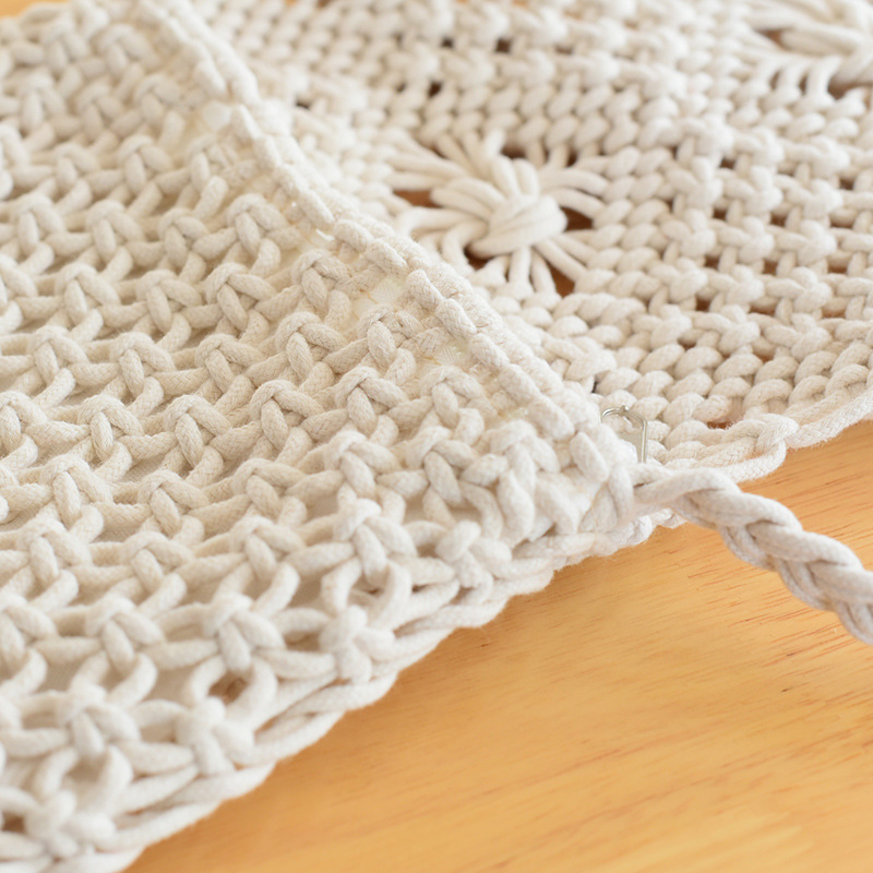 Summer Korean fringed crossbody straw woven bag, Korean retro single-shoulder cotton thread woven bag, sweet and fresh flip cover bag pic 6