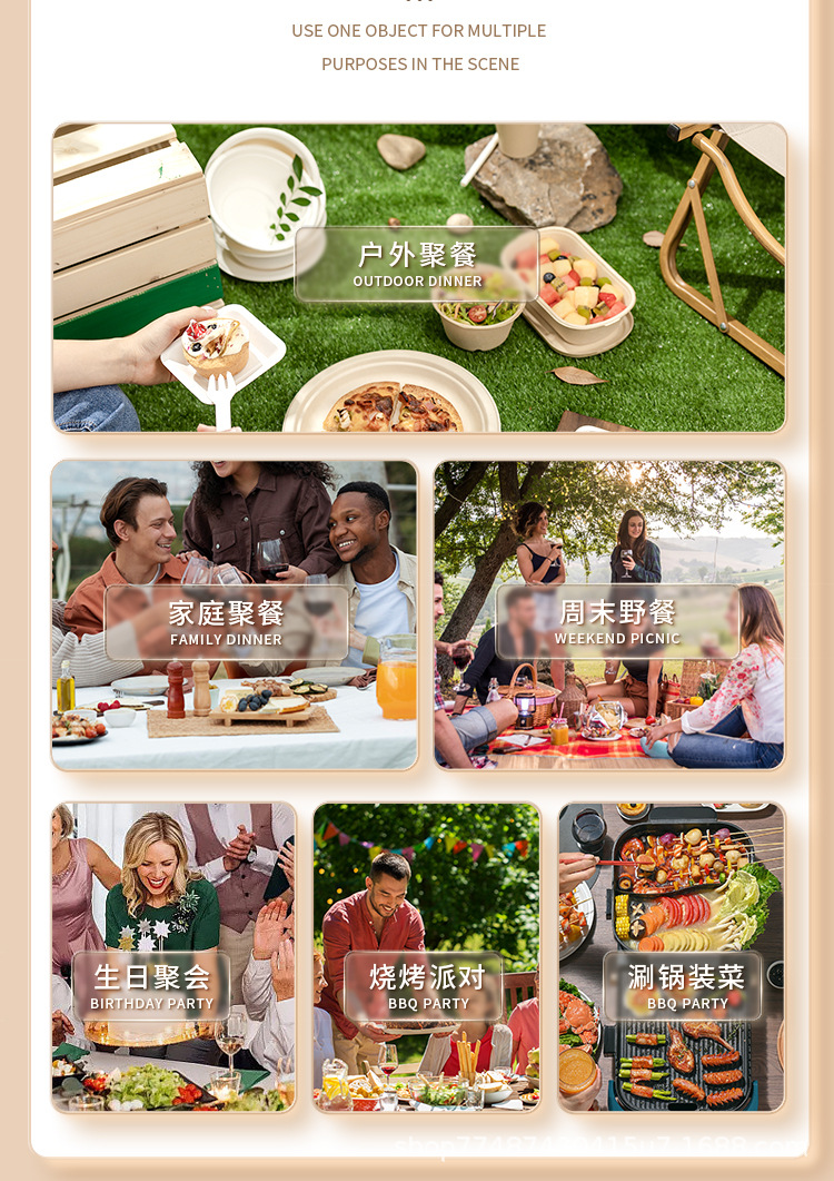 Corn starch disposable food boxes, food-grade household takeout packaging boxes, environmentally friendly and degradable with LIDS pic 6