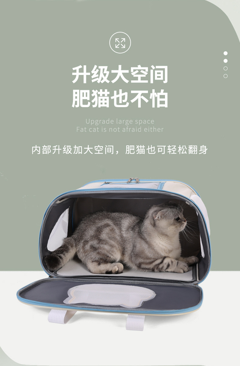 跨境猫包透气大容量外出便携包可单肩斜挎宠物背包猫狗包透气轻便详情6