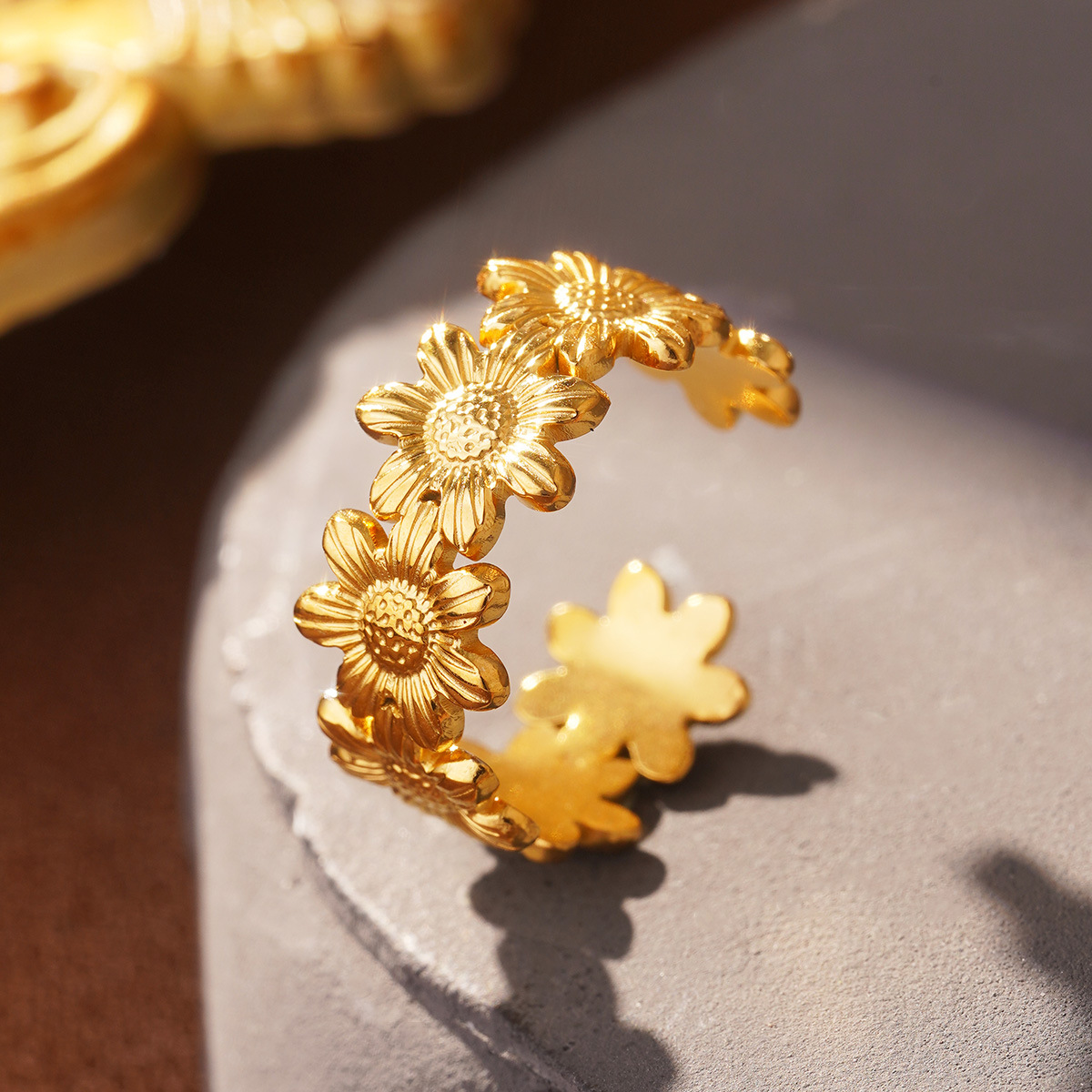 Retro European and American geometric stainless steel ring, non-fading shell geometric shape, fashionable and simple titanium steel index finger ring pic 34