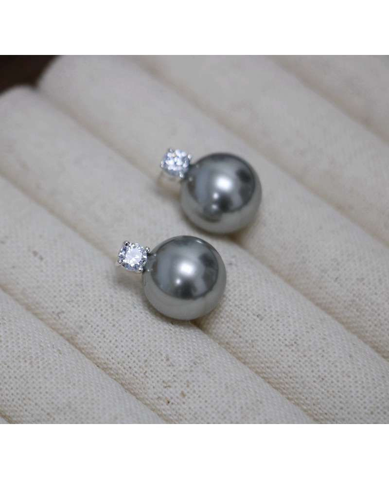 2024 Little Sweet Potato, Australian White, True Hemp, Lavender 5A, Zircon, Princess Diana, Shi Family Pearl 925, Pure silver Stud earrings, perfectly round pic 28