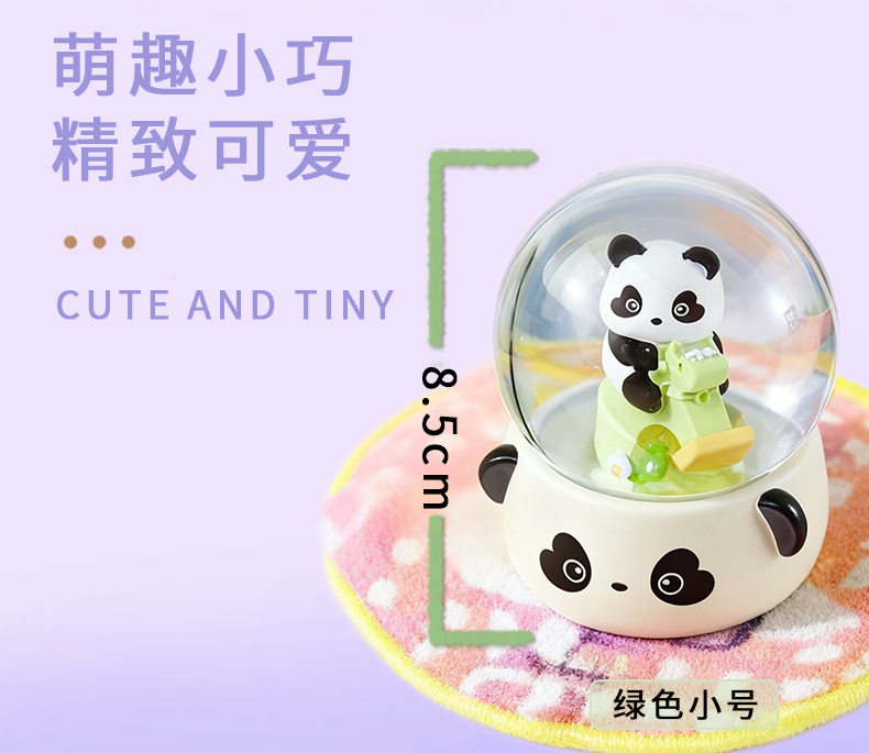 圣诞雪花球水晶球音乐盒木马熊猫女生新年节礼物飘雪摆件工艺品详情10