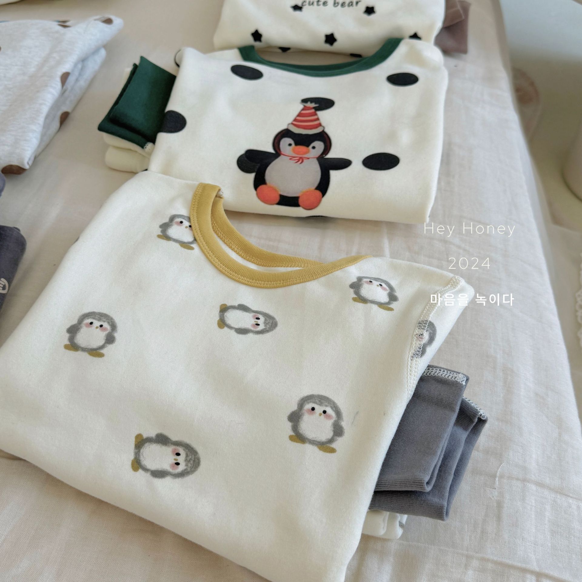 大小卷 Hey honey男女童舒绒秋衣秋裤内衣套装居家服儿童家睡衣详情48