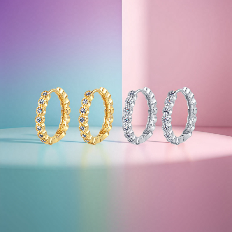 跨境新款轻奢耳环女锆石镶钻耳扣高级感冷淡风时尚简约耳饰批发详情2