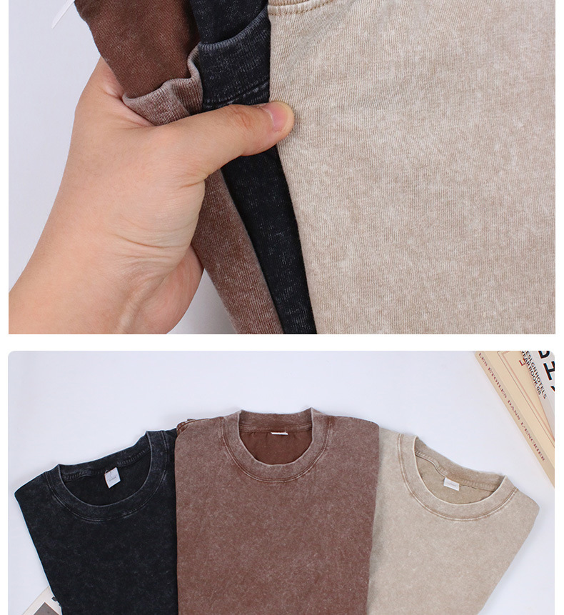 重磅T恤220goversiz短袖跨境落肩定制欧美码宽松纯棉复古水洗做旧详情18