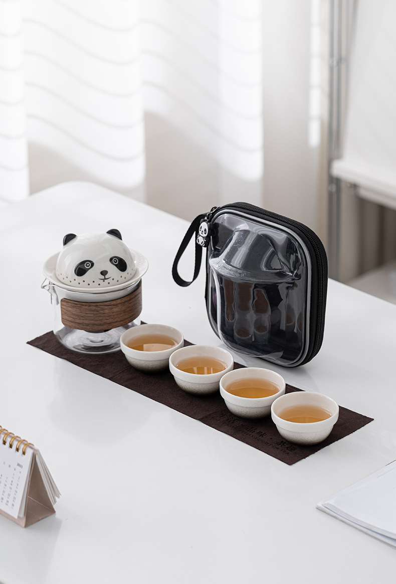 360°熊猫快客杯旅行茶具套装便携式防烫泡茶器扳手礼品可加logo详情20