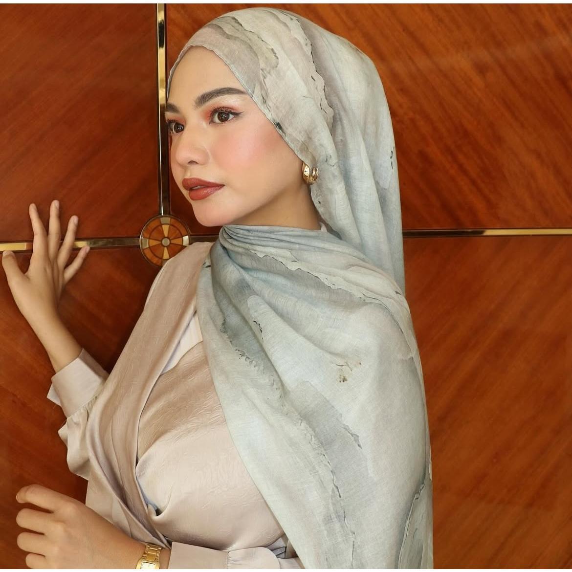 Hot-selling watercolor tie-dyed cotton scarf, Arabian modal cotton, Turkish Middle East headscarf, Internet celebrity style pic 26