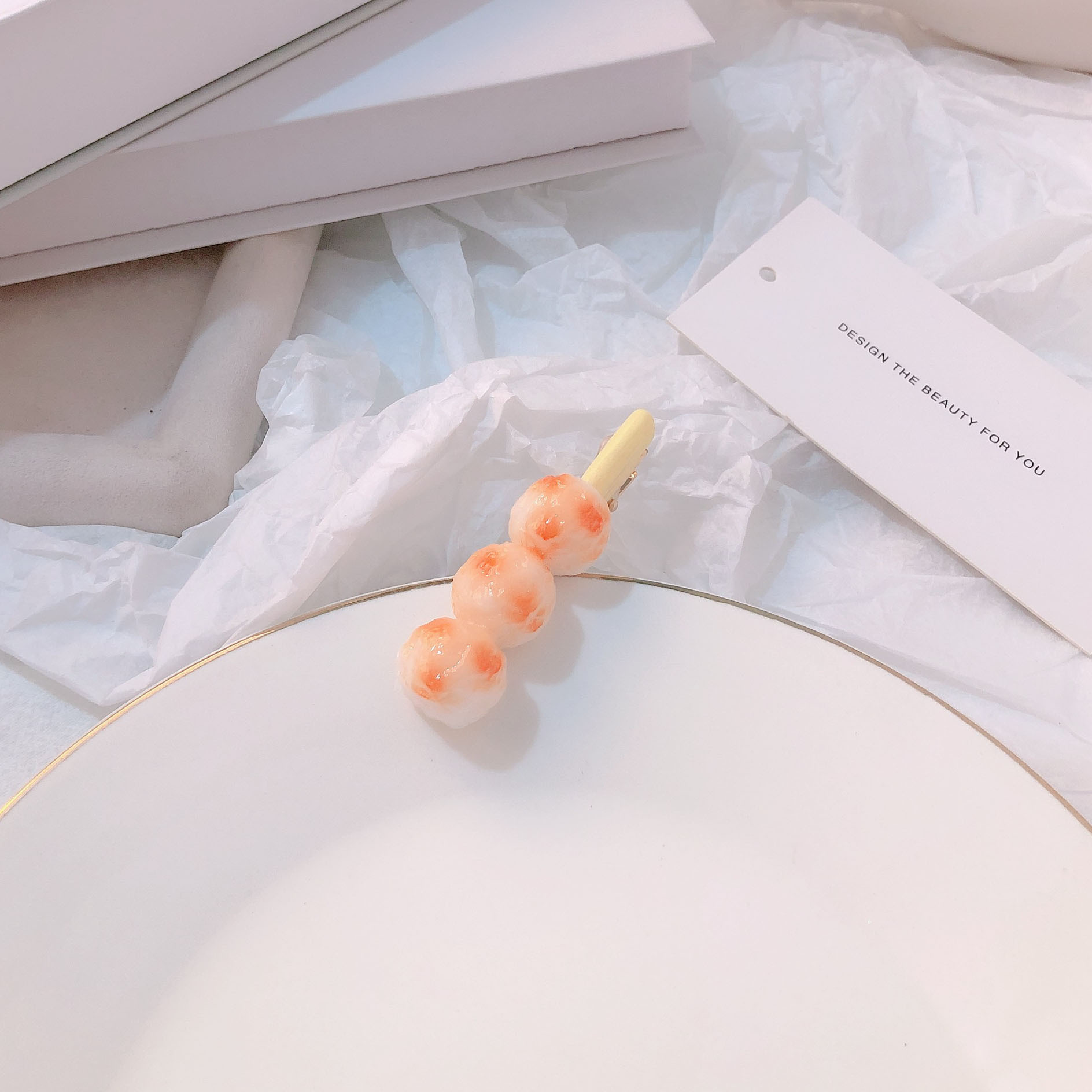 Fun ribs, simulated food, crab claws, funny grilled meat, hair clips, sea cucumber, creative side clips, sugar-coated haws, hair accessories pic 13
