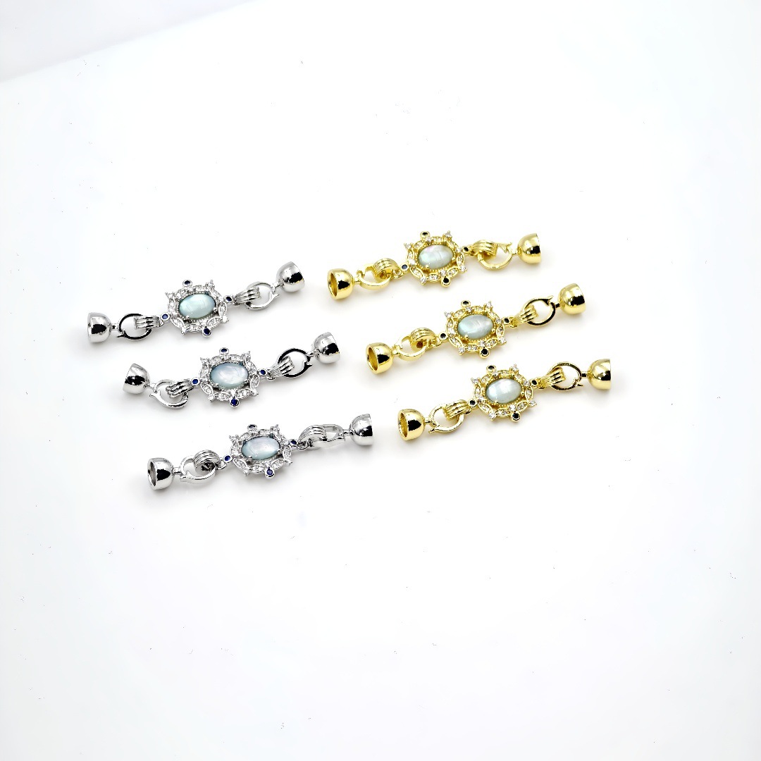 French court retro style single-row necklace clasp connection clasp, natural mother-of-pearl necklace connection clasp, accessory clasp pic 8