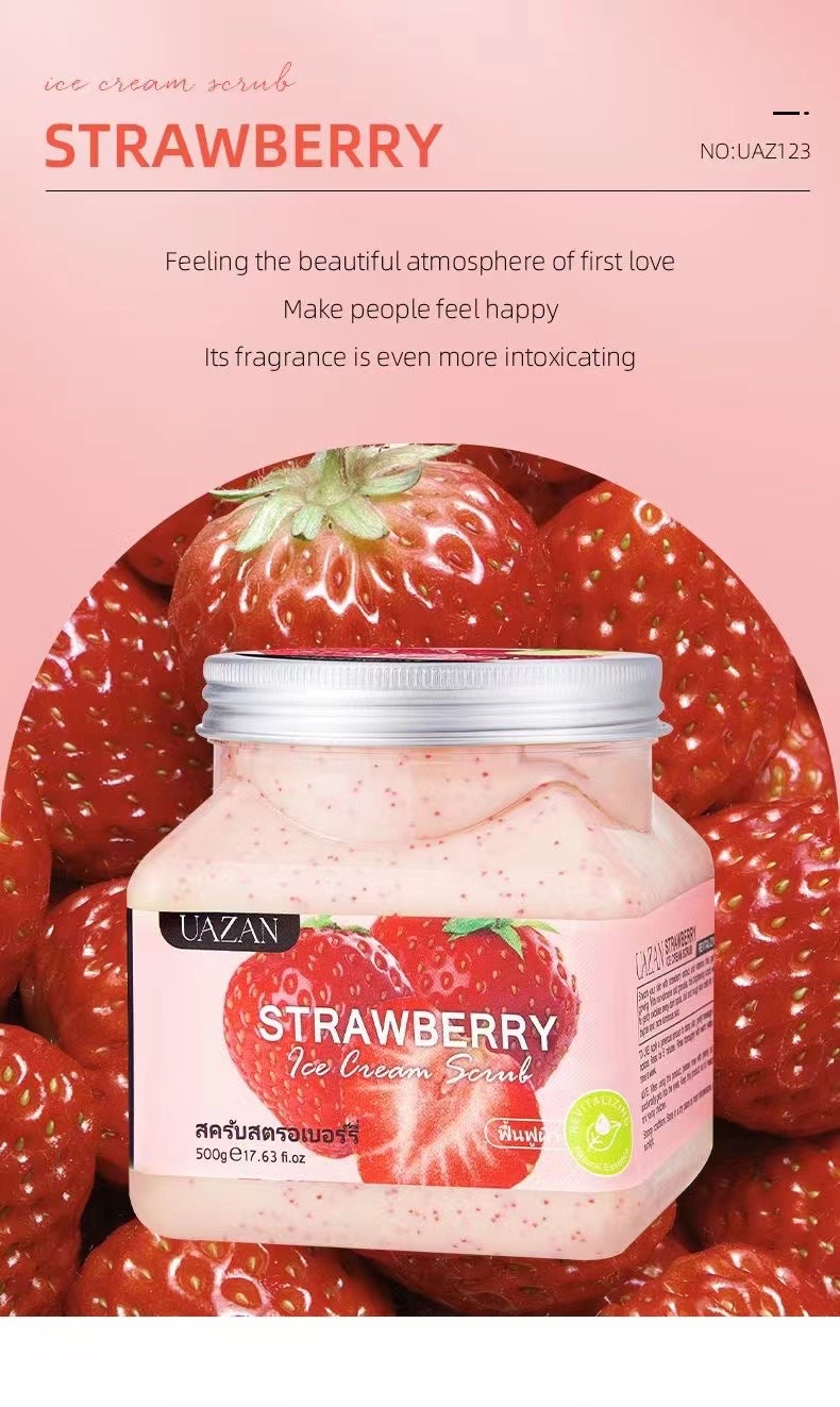 UAZAN植物水果磨砂膏身体去角质沐浴盐死皮清洁嫩肤美容护肤身体护理详情46