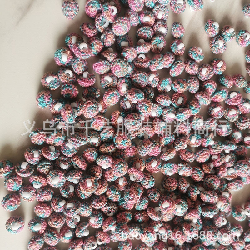 国潮风手勾渐变色毛线纽扣连衣裙毛衣DIY手工纽扣详情3