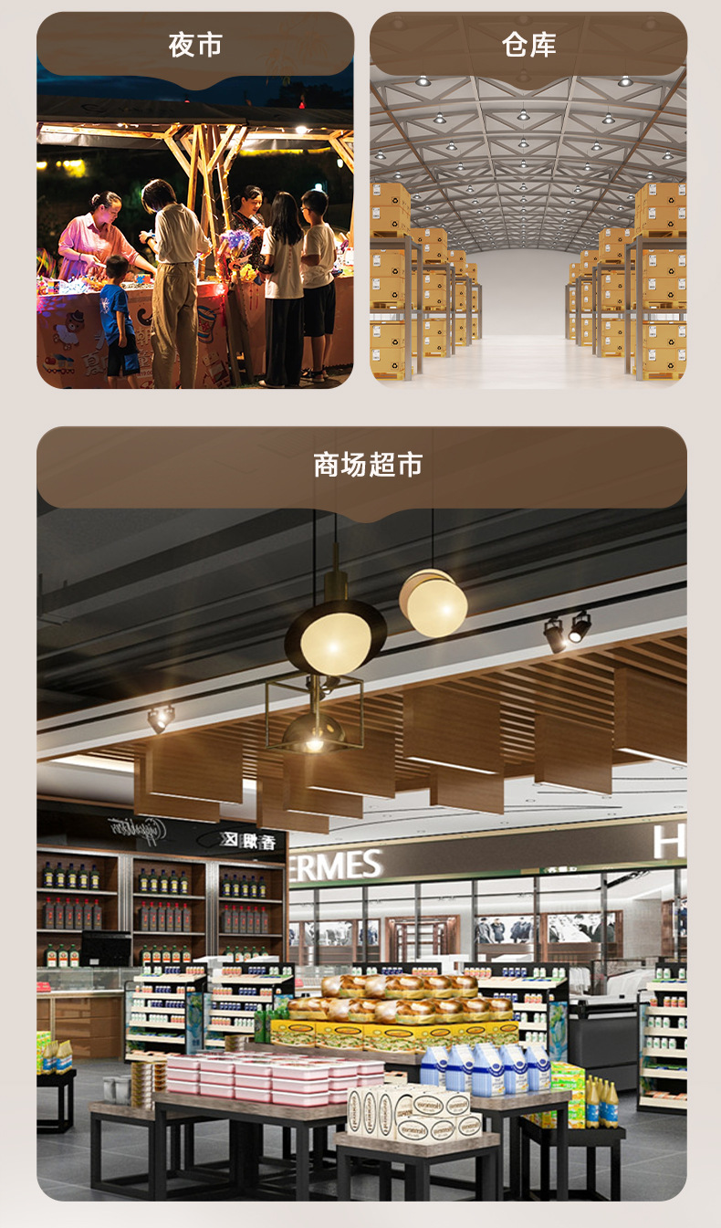 fsl佛山照明led灯泡大功率柱形球泡高亮节能A泡灯E27螺口明装灯座详情27