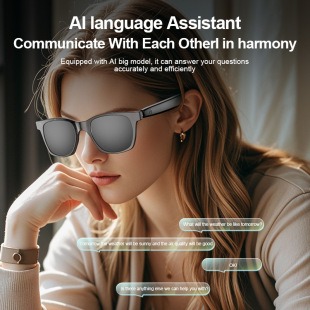 Cross-border AI translation smart glasses A17 European and American large-frame sun-protective color-changing stainless steel Bluetooth audio sunglasses smart accessories pic 5