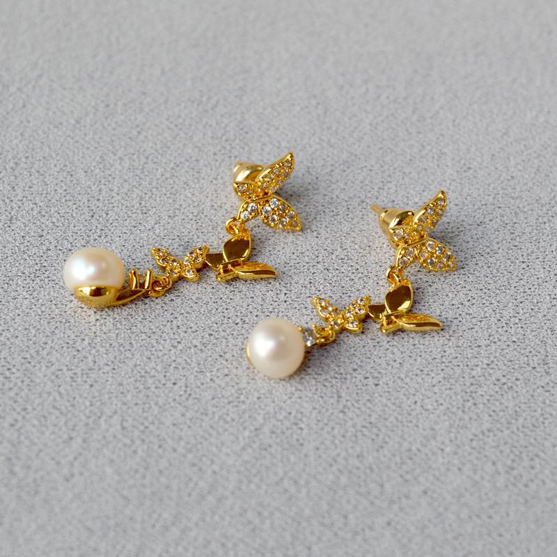 小众设计感气质流苏耳环高级感简约显瘦百搭女淡水珍珠耳饰耳钉详情5