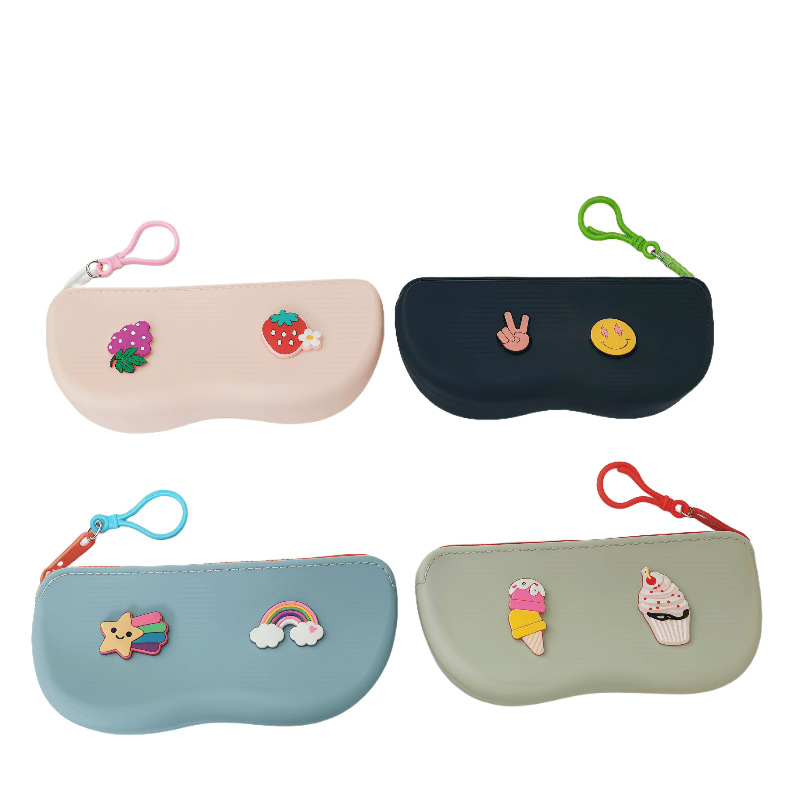 新款小众苹果眼镜袋收纳包便携可挂硅胶墨镜袋太阳镜游泳镜收纳袋详情5