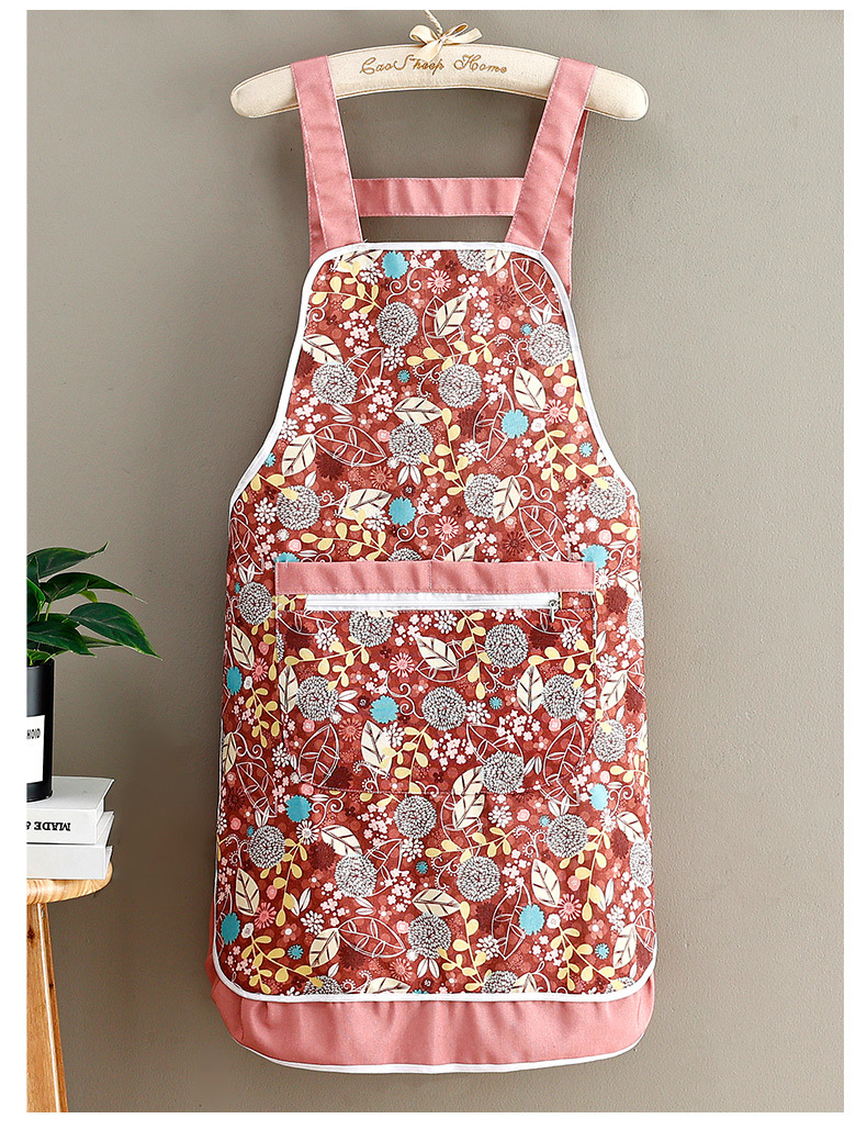 Home kitchen apron, stain-resistant and wear-resistant canvas, fresh and simple couple waists, restaurant work clothes, stain-resistant country style, sleeveless Korean style apron for women pic 11