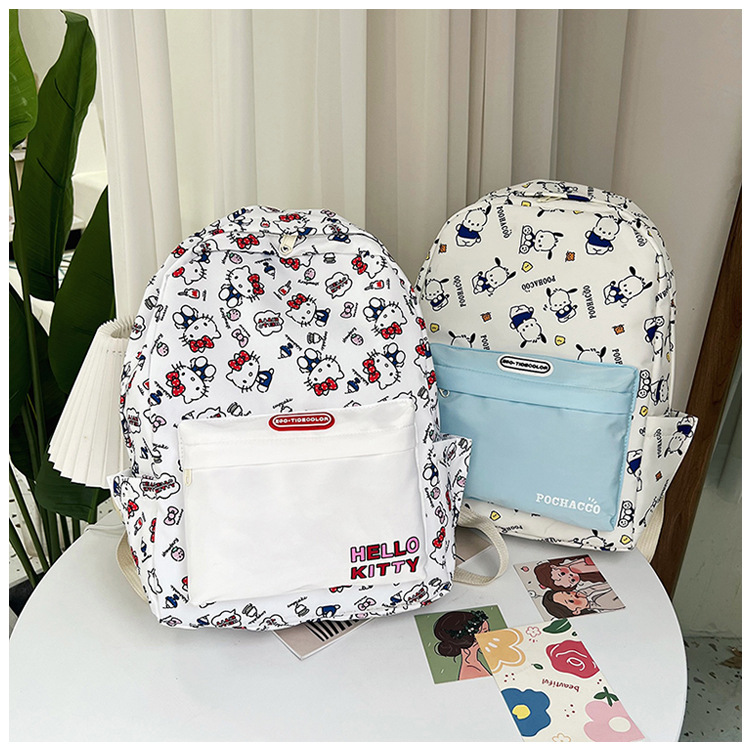 New cross-border cartoon printed schoolbag for junior high school girls, 2024 new high-appearance-level trendy casual backpack pic 27