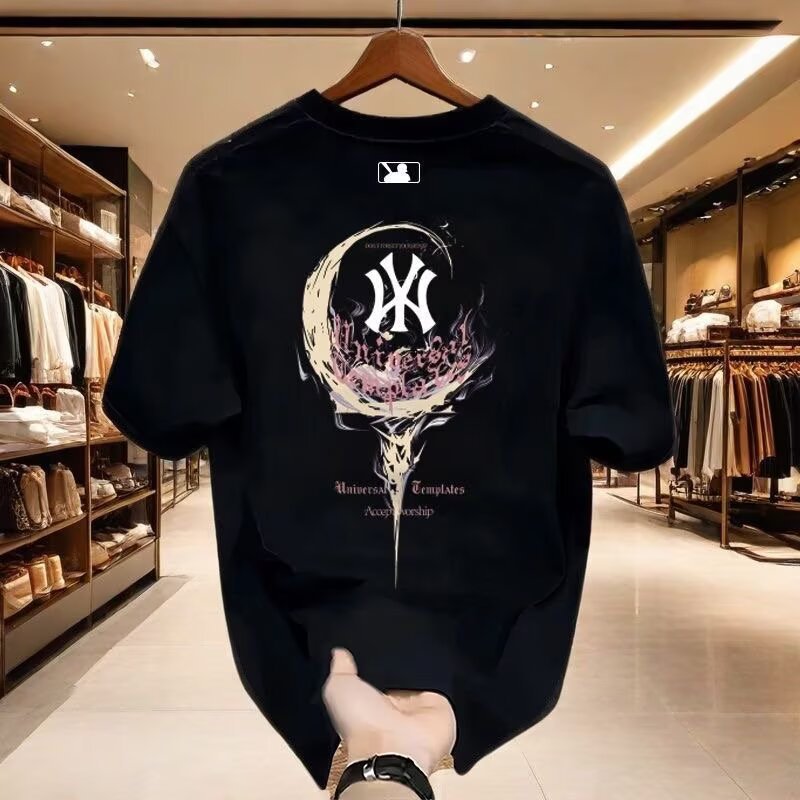 National trendy summer 2025 camiseta de manga corta hombre estampado cuello redondo cuerpo adolescente legging suelto camiseta pic 35