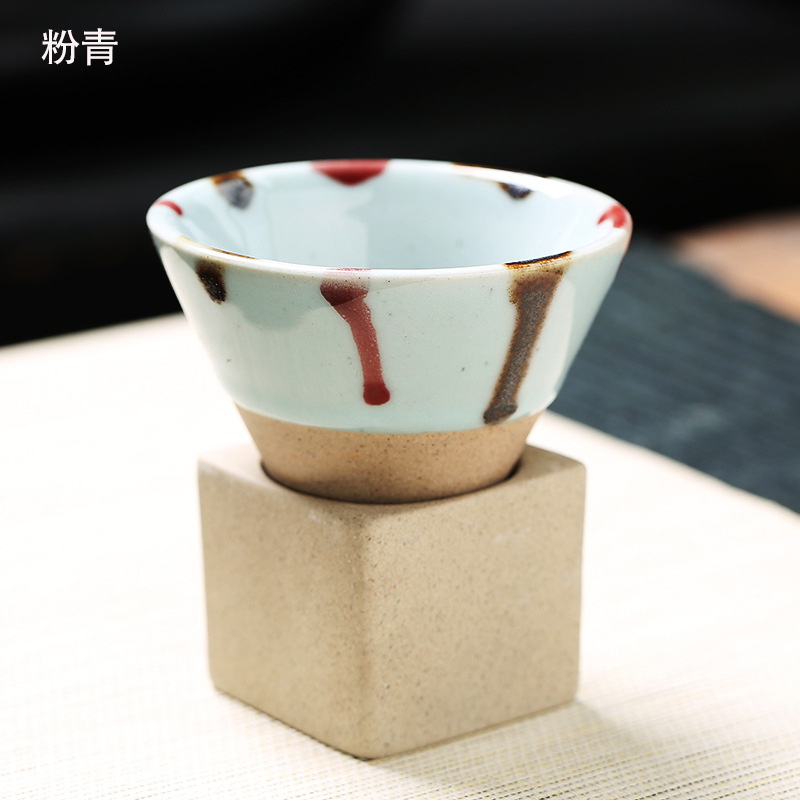 Tea brewing cups by the fire, Japanese coarse earthenware tea cups, cross-border bestsellers, ceramic mugs, retro water cups, conical coffee cups pic 18