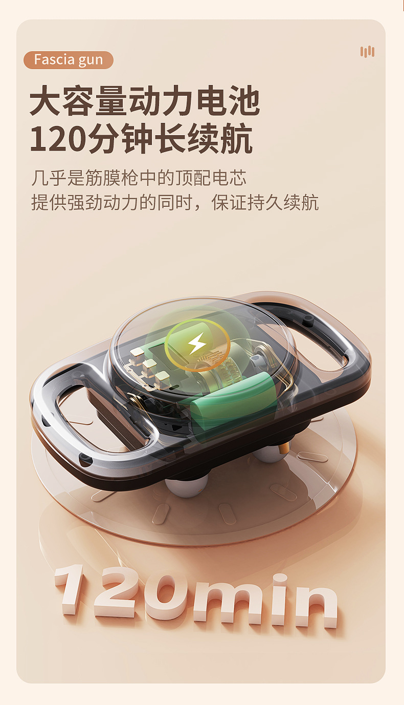 四头筋膜枪肌肉放松按摩器深层按摩仪腰部背部全身按摩抢理疗拉伸详情13