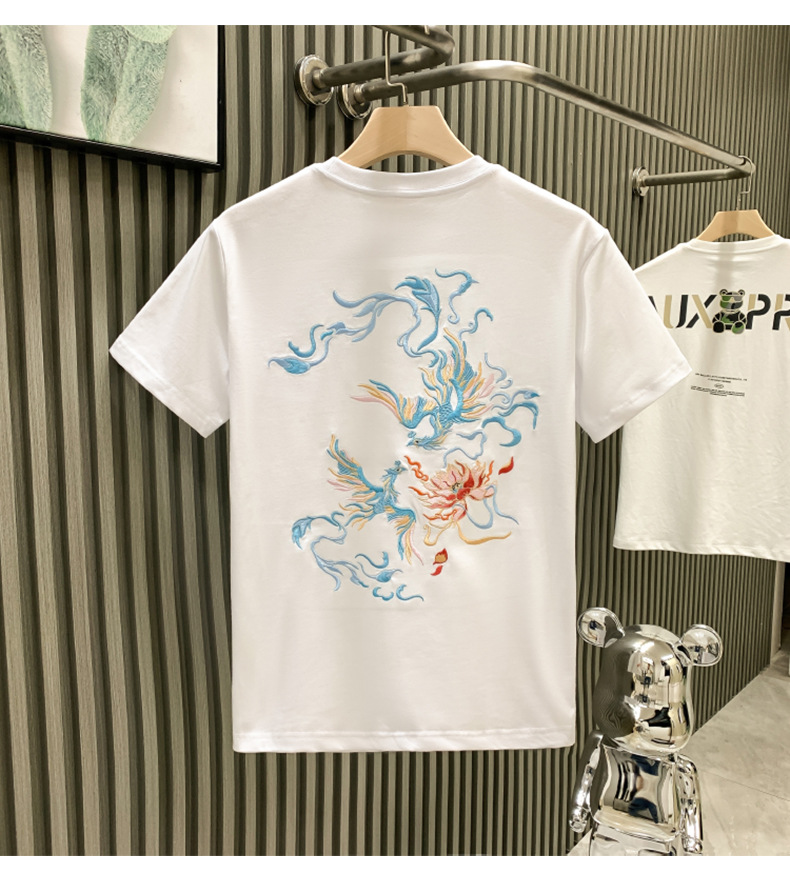 The new summer collection of Chinese trend short-sleeved T-shirts for men with round collars and half sleeves is a trendy choice for young people pic 7