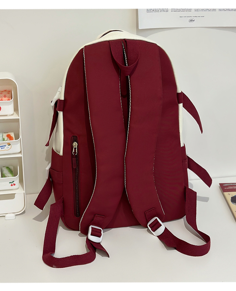 新款时尚休闲书包少女中学生双肩包高颜值大容量情侣双肩电脑包详情36