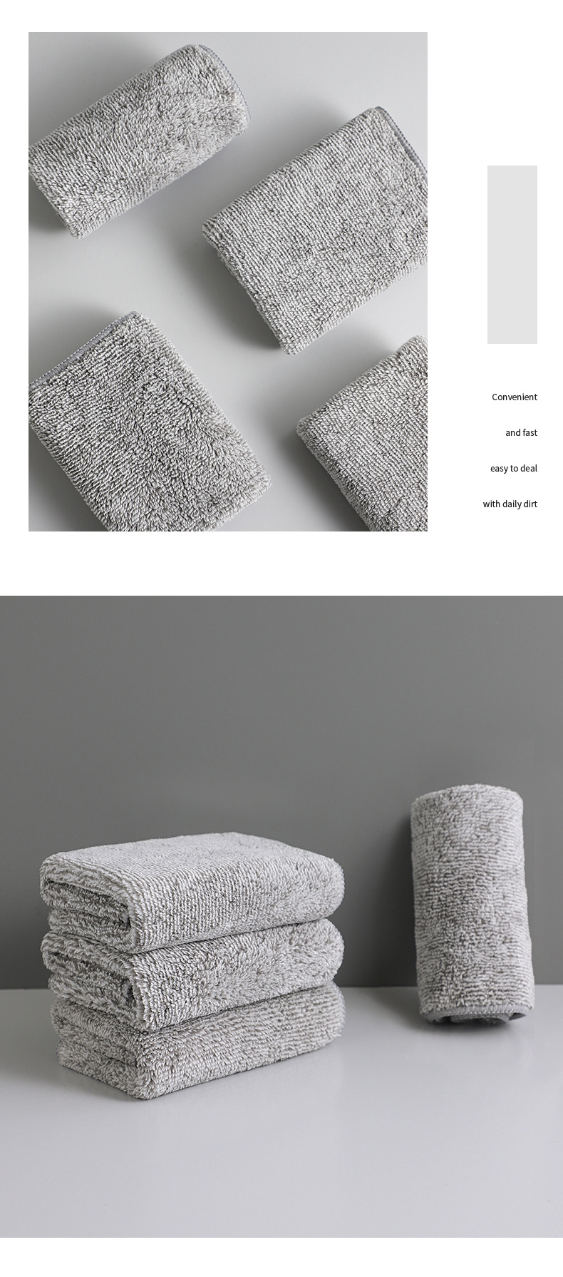 Thickened bamboo charcoal fiber absorbent cloth does not shed fibers and does not stick to oil. Kitchen cleaning bamboo fiber oil-removing dishcloth for household use pic 15