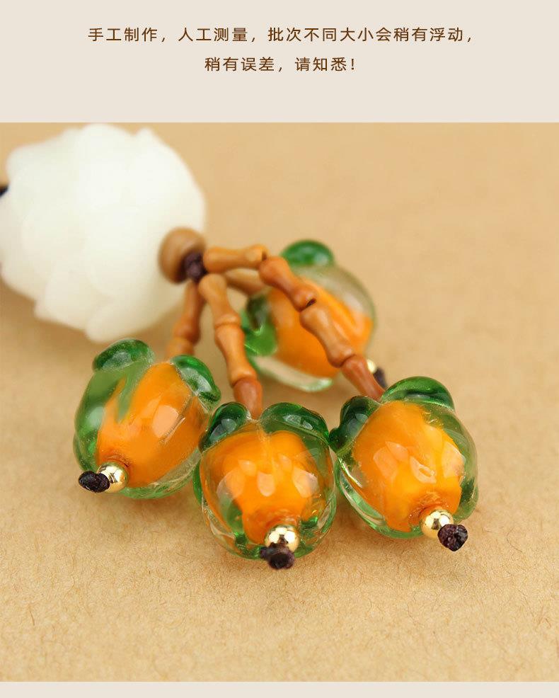 复古好柿连年汽车钥匙扣菩提雕刻钥匙挂件手工编织男女创意小礼品详情6