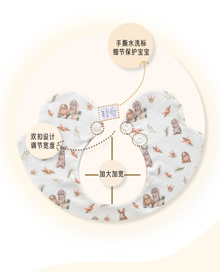 棉婴库 婴儿纯棉防水围嘴新生儿围兜口水巾儿童围兜男女宝宝A类详情10