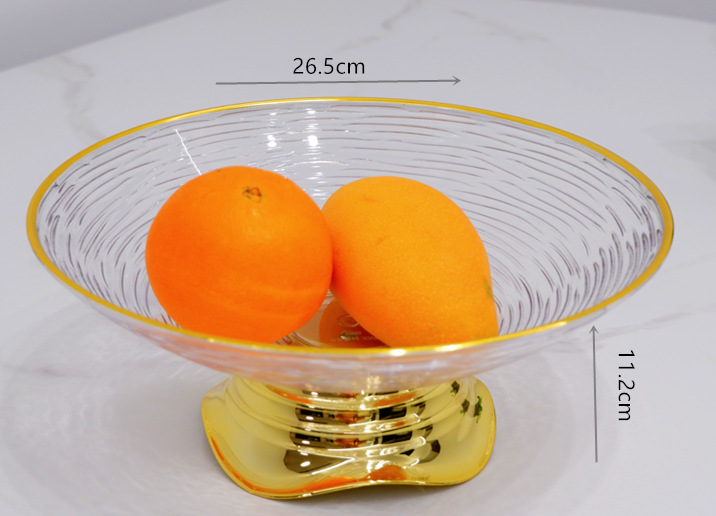 High-end appearance level, light luxury fruit baskets, dried fruit basins, household coffee tables, fruit plates with gilded edges, cross-border wholesale of fruit plates pic 3