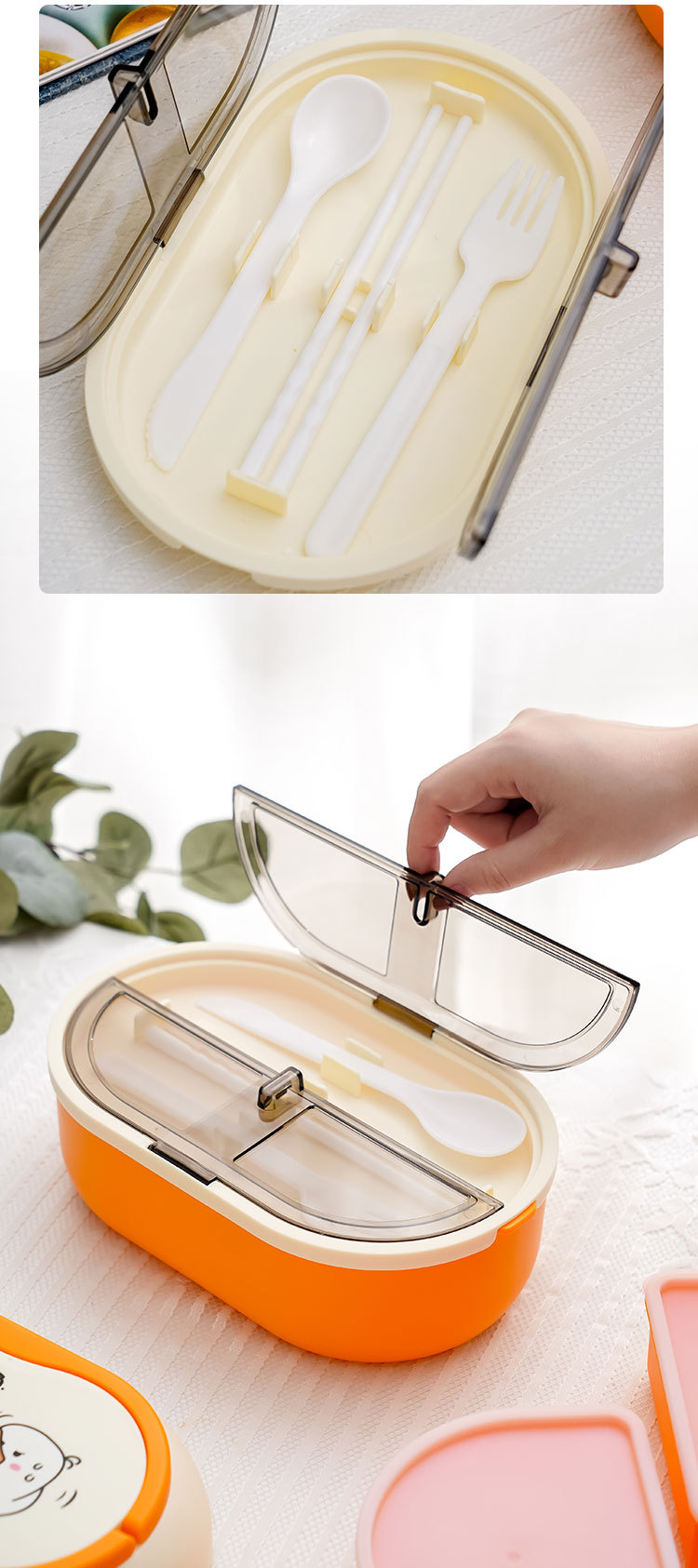 饭盒可微波炉加热学生专用便当盒上班族便当分格日式多层餐盒套装详情11