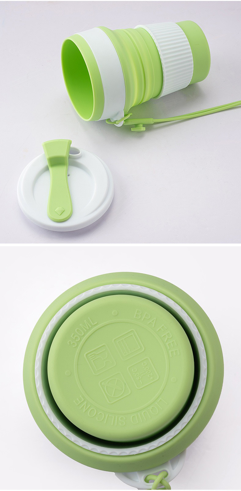 Amazon silicone folding water cup, outdoor camping folding coffee cup, travel office sports cup, portable travel cup pic 10