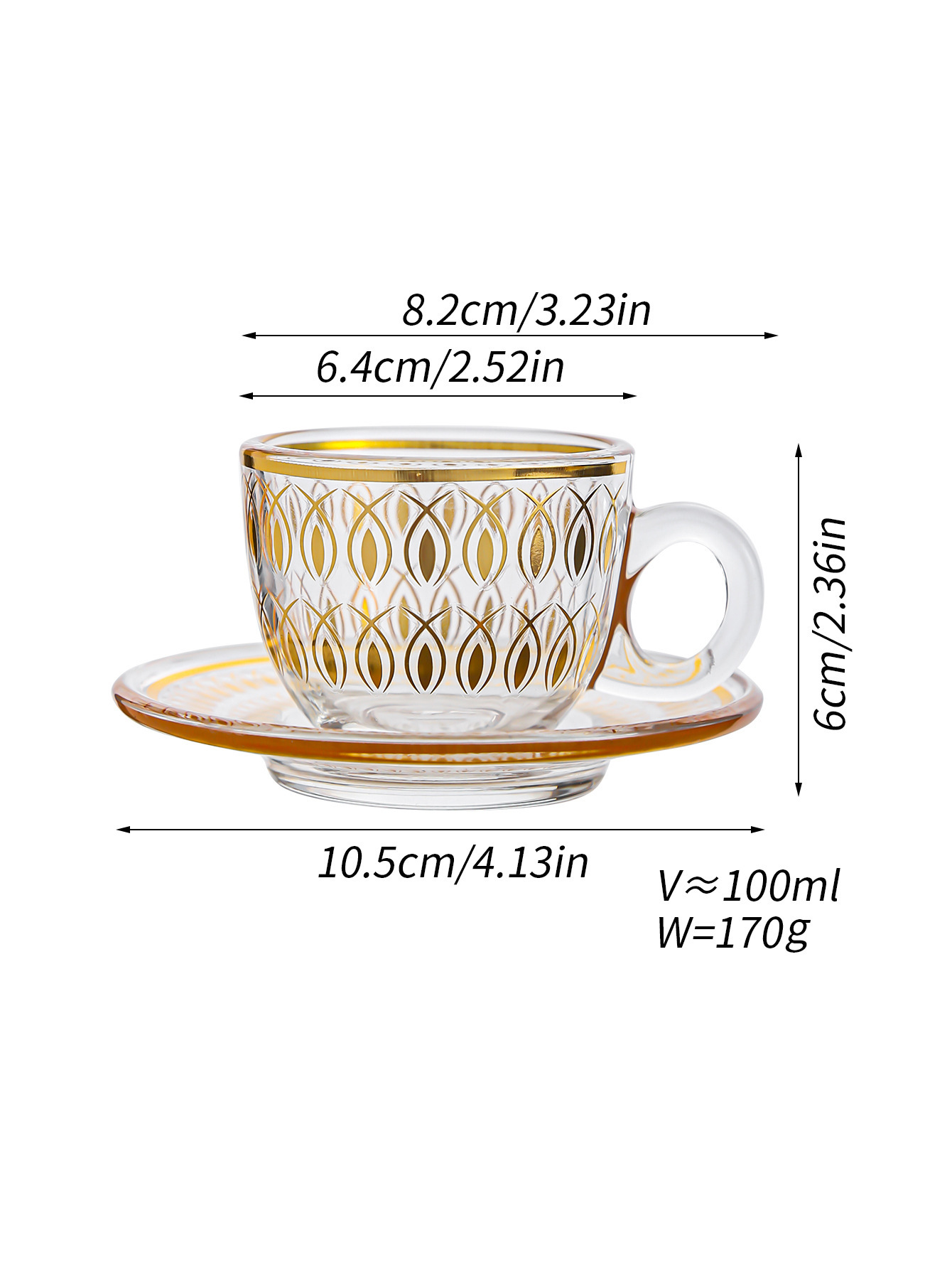 Nordic transparent gold-painted creative tea cups, glass cups, light luxury heat-insulating coffee cups and cold drink cups pic 9