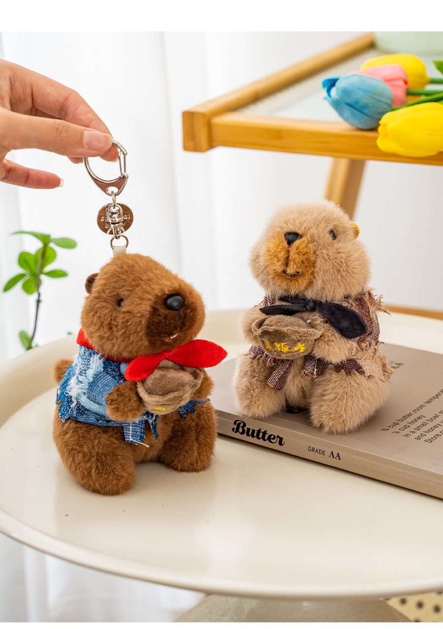 Officially authorized marmot plush keychain pendant, cute and fun functional schoolbag keychain small gift pic 10
