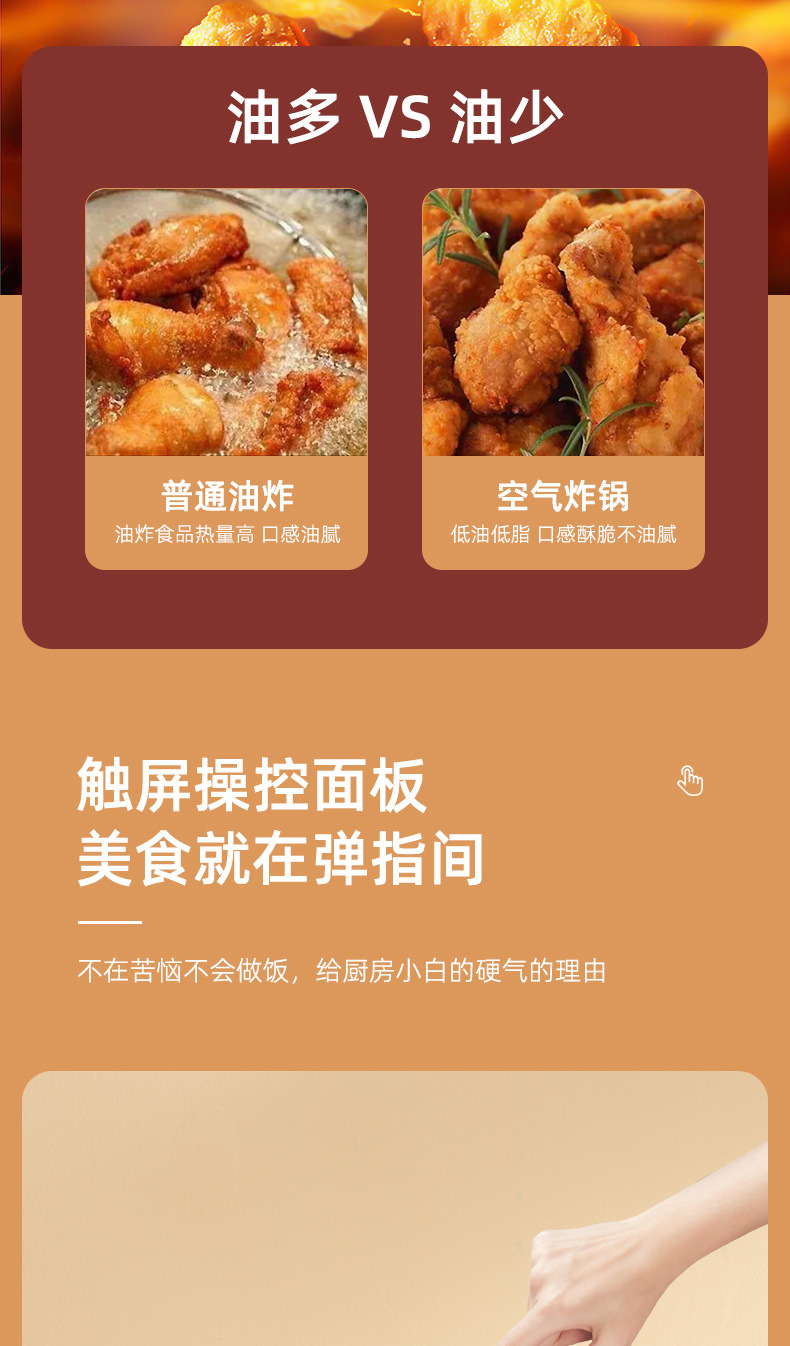 Cross-border AirFryer household air fryer, large-capacity visible electric fryer, Amazon 110V, US and European standard 220V pic 15