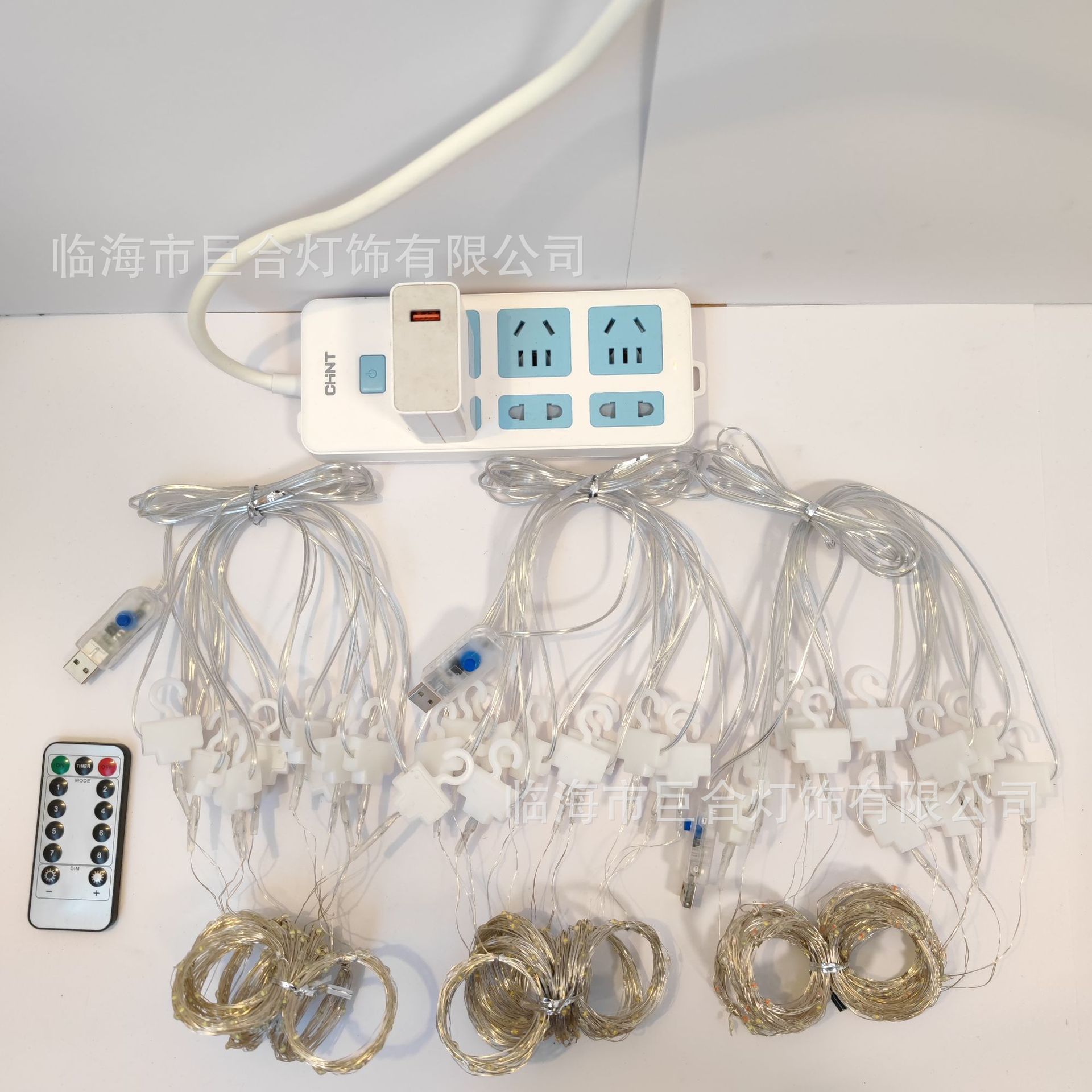 跨境亚马逊LED铜线灯窗帘灯串USB遥控3*3带挂钩圣诞婚庆卧室装饰详情8