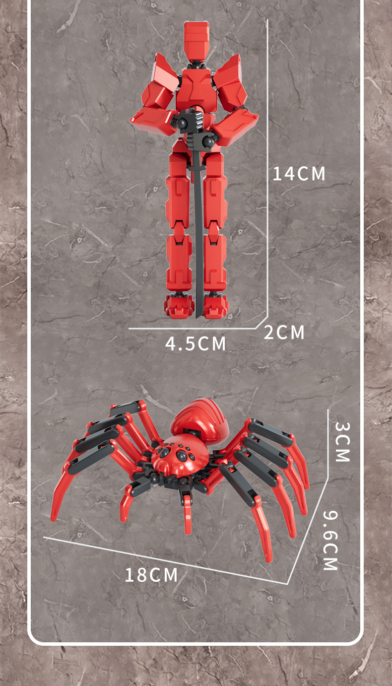 跨境13关节人偶创意可合体拼装蜘蛛人偶积木多关节人关节蜘蛛玩具详情30