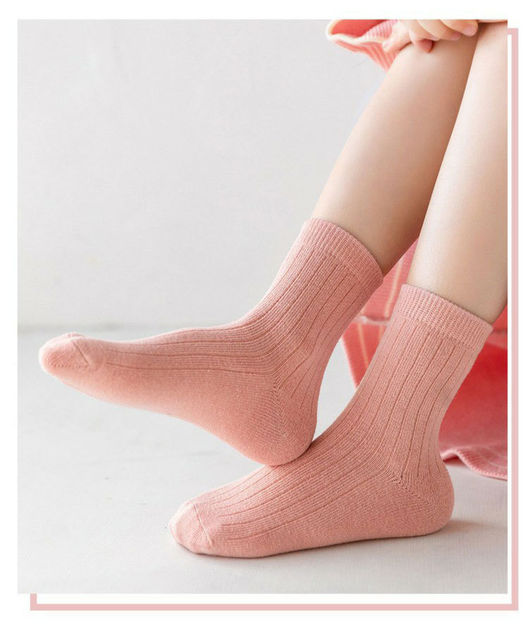 一件代发女童袜子春秋款儿童纯色中大童棉袜中筒袜女孩同色公主袜详情18