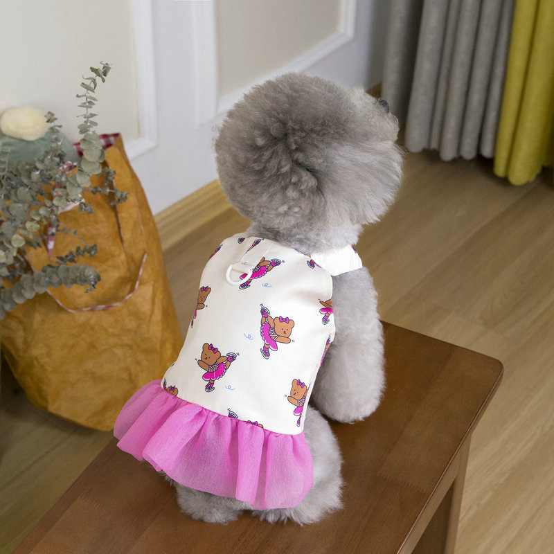 New spring and summer dog and cat clothing, pet halter nets, gauze skirts, evening gowns, small and medium-sized dog supplies pic 7