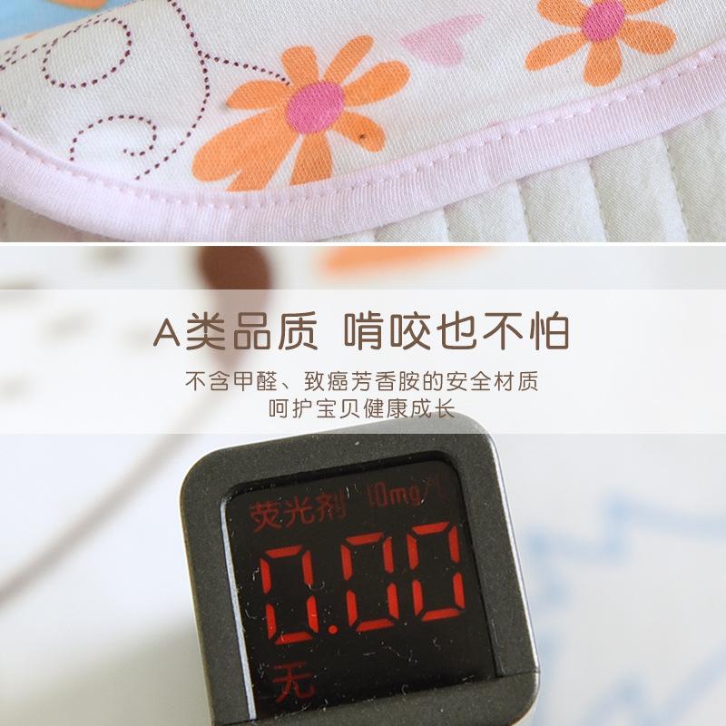 Newborn tie waterproof bib, cute little month-old baby print bib, adjustable infant saliva wipes pic 7