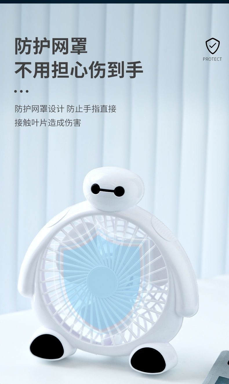 Plug-in usb Little pig Big white cute fan with strong wind power, bedroom silent desktop fan, small fan with strong wind power pic 6