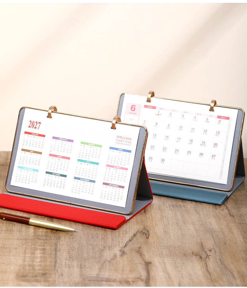 Zhouzhou Calendar 2026 Year of the Horse Desk Calendar: Simple and Modern Large Grid Office note-taking Desk calendar, Advertising Customized Gift Box style pic 5