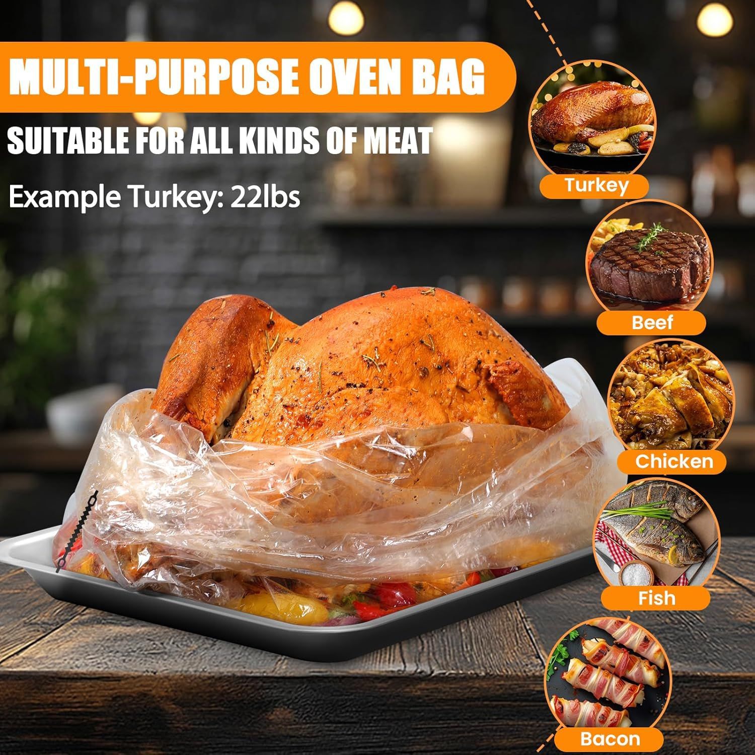 PET烤箱袋耐高温食品烤鸡袋烤面包食品袋厂家Roast chicken bag详情4