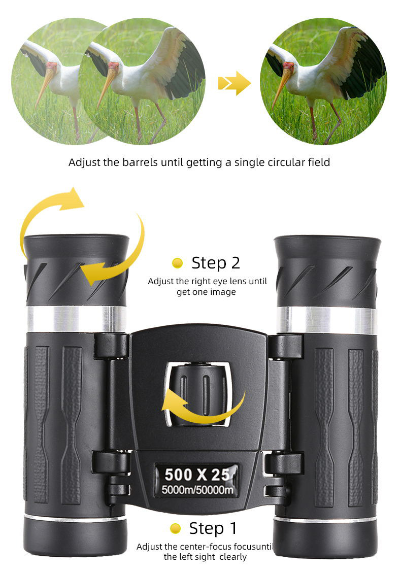 New binoculars 500×25 high-magnification high-definition fishing portable concert viewing glasses that can be taken with a mobile phone pic 12