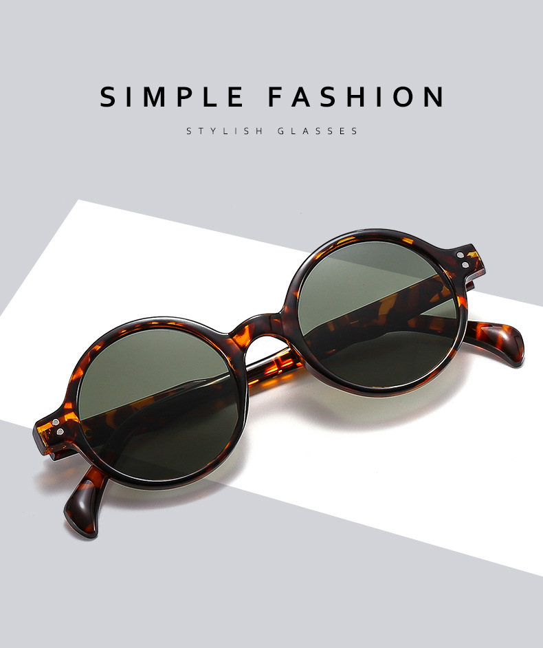 欧美新款圆形小框太阳镜男女网红明星同款时尚街拍墨镜眼镜架批发详情3