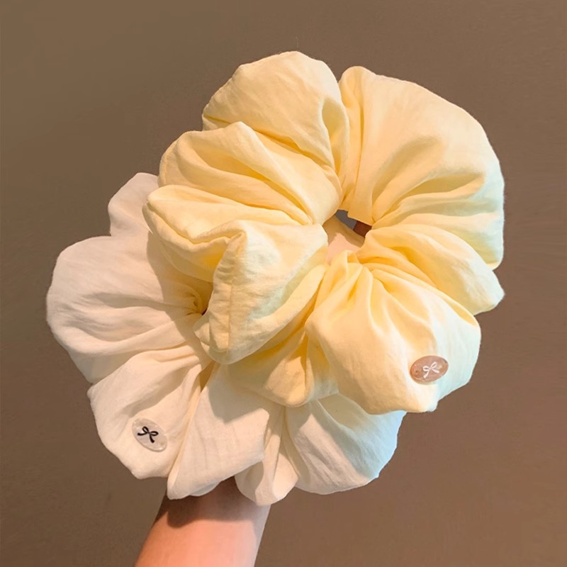 韩国温柔大号奶油泡芙大肠发圈高级感慵懒风扎马尾头绳皮筋发饰女详情1